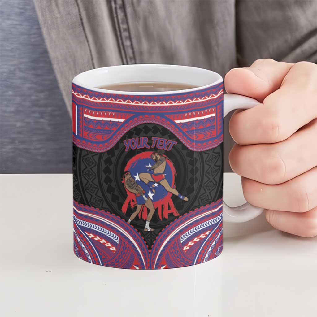 Personalised Samoa Mixed Martial Arts Ceramic Mug Flying Knee Of Samoan DT05 - Polynesian Pride