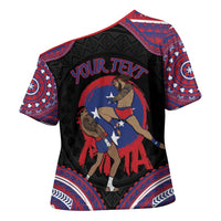 Personalised Samoa Mixed Martial Arts Cross Shoulder Shirt Flying Knee Of Samoan DT05 - Polynesian Pride