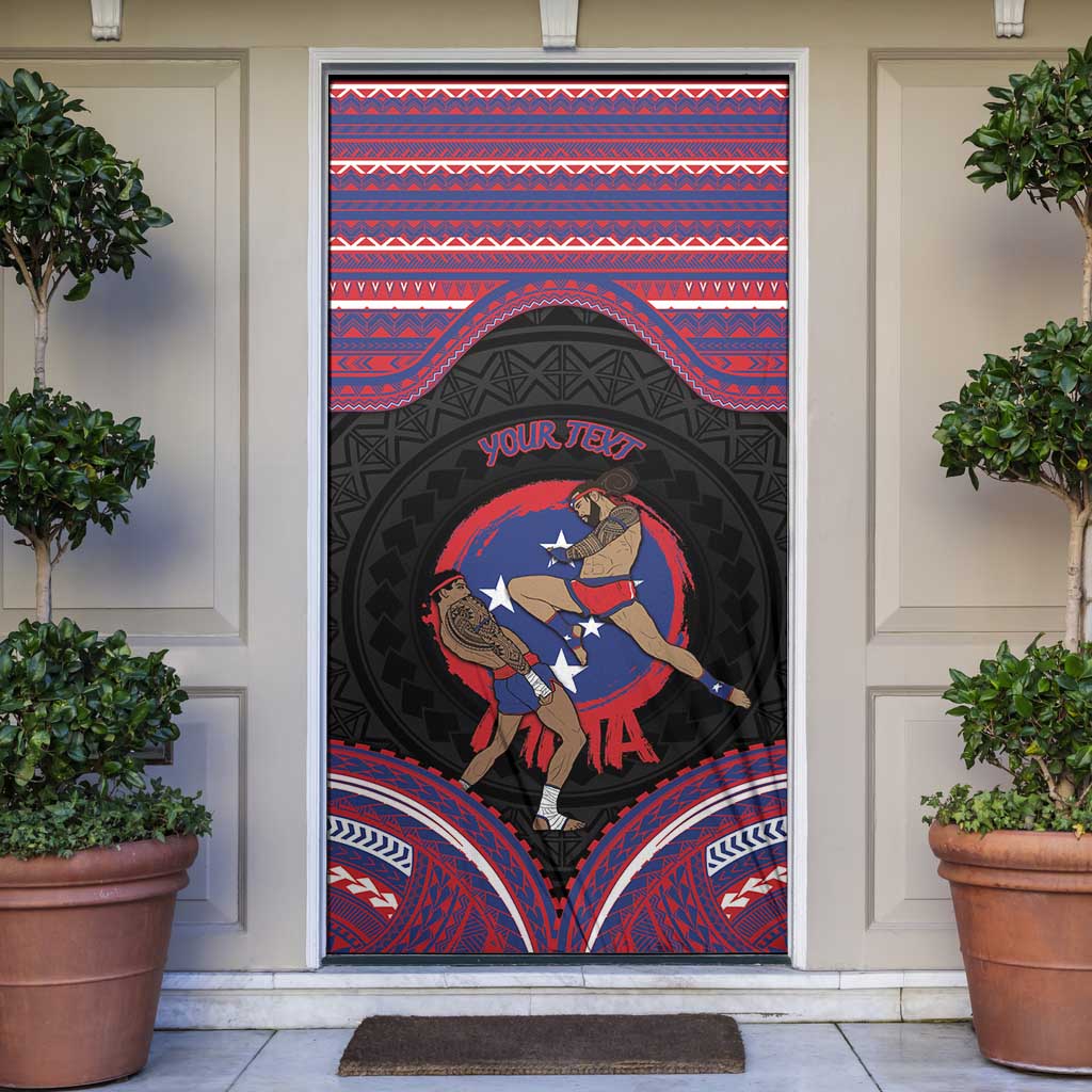 Personalised Samoa Mixed Martial Arts Door Cover Flying Knee Of Samoan - Polynesian Pride