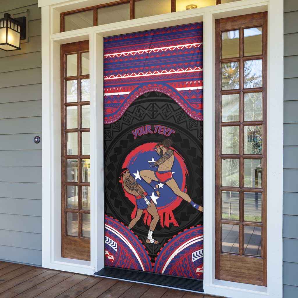 Personalised Samoa Mixed Martial Arts Door Cover Flying Knee Of Samoan - Polynesian Pride