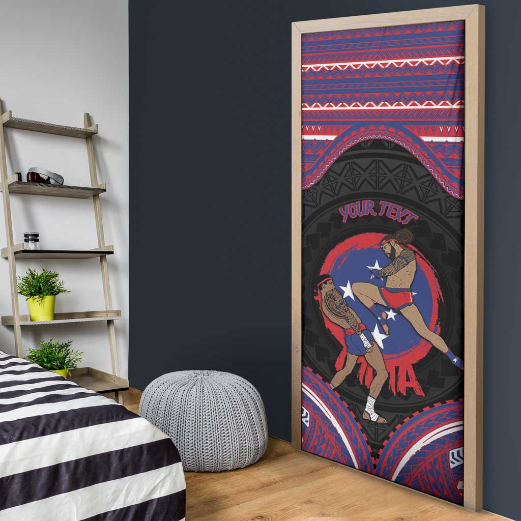 Personalised Samoa Mixed Martial Arts Door Cover Flying Knee Of Samoan - Polynesian Pride