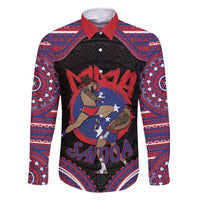 Personalised Samoa Mixed Martial Arts Family Matching Long Sleeve Bodycon Dress and Hawaiian Shirt Flying Knee Of Samoan - Polynesian Pride