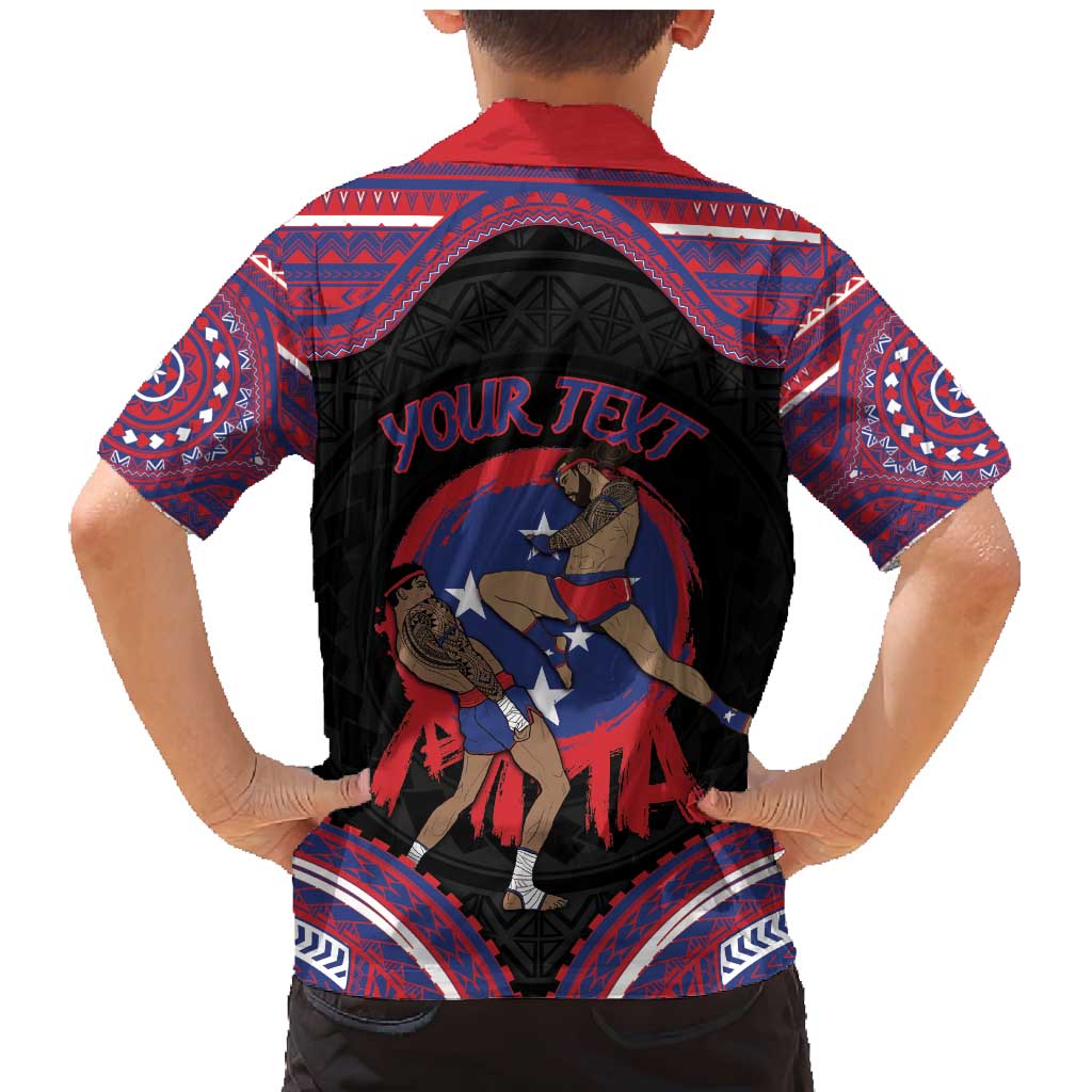 Personalised Samoa Mixed Martial Arts Family Matching Mermaid Dress and Hawaiian Shirt Flying Knee Of Samoan - Polynesian Pride