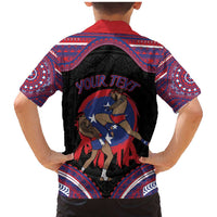 Personalised Samoa Mixed Martial Arts Family Matching Mermaid Dress and Hawaiian Shirt Flying Knee Of Samoan - Polynesian Pride