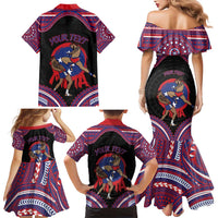 Personalised Samoa Mixed Martial Arts Family Matching Mermaid Dress and Hawaiian Shirt Flying Knee Of Samoan - Polynesian Pride