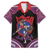 Personalised Samoa Mixed Martial Arts Family Matching Mermaid Dress and Hawaiian Shirt Flying Knee Of Samoan - Polynesian Pride