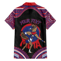 Personalised Samoa Mixed Martial Arts Family Matching Off The Shoulder Long Sleeve Dress and Hawaiian Shirt Flying Knee Of Samoan - Polynesian Pride