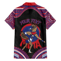 Personalised Samoa Mixed Martial Arts Family Matching Off Shoulder Short Dress and Hawaiian Shirt Flying Knee Of Samoan - Polynesian Pride