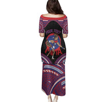 Personalised Samoa Mixed Martial Arts Family Matching Puletasi and Hawaiian Shirt Flying Knee Of Samoan - Polynesian Pride