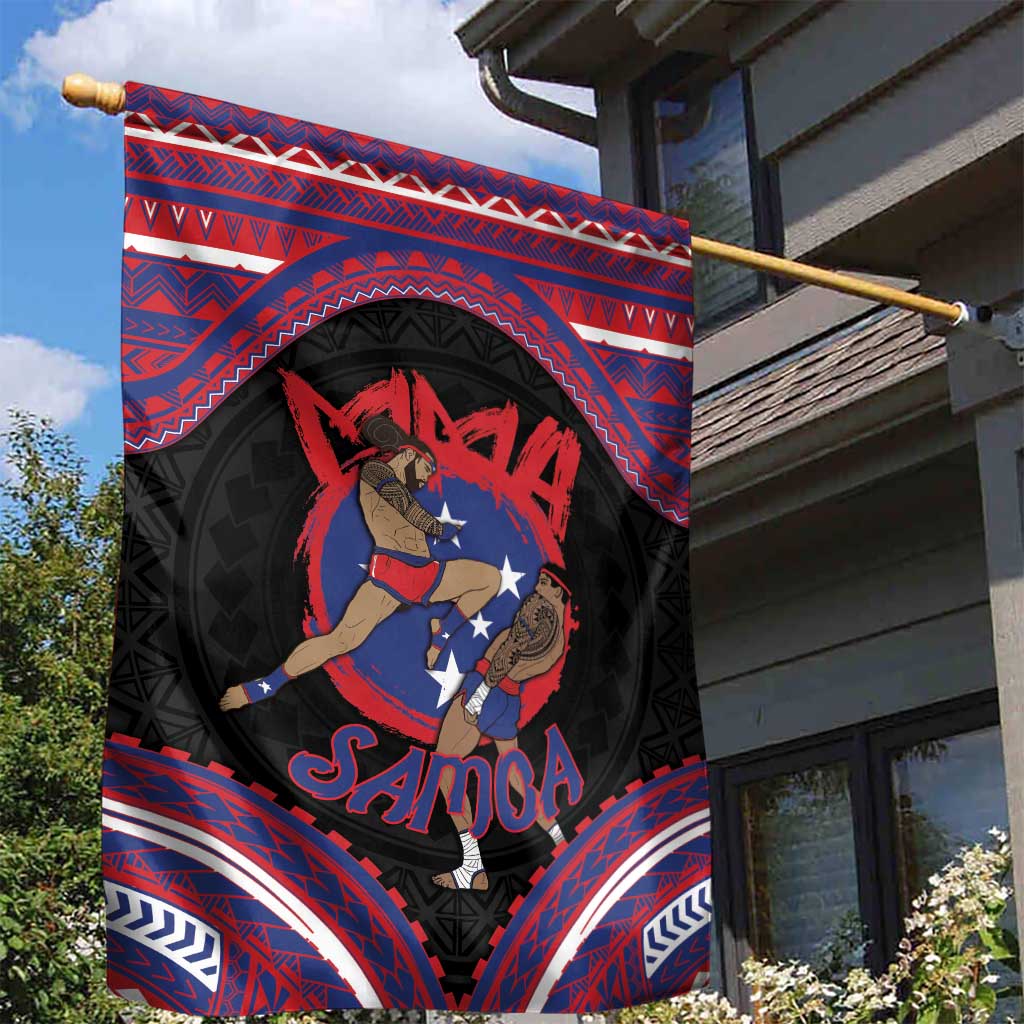Samoa Mixed Martial Arts Garden Flag Flying Knee Of Samoan - Polynesian Pride