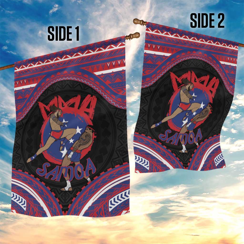 Samoa Mixed Martial Arts Garden Flag Flying Knee Of Samoan - Polynesian Pride