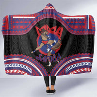 Samoa Mixed Martial Arts Hooded Blanket Flying Knee Of Samoan DT05 One Size Black - Polynesian Pride