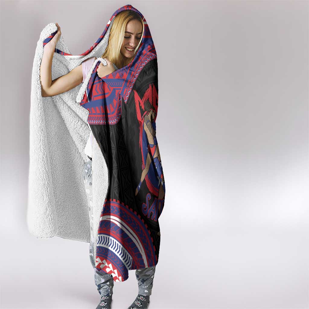 Samoa Mixed Martial Arts Hooded Blanket Flying Knee Of Samoan DT05 - Polynesian Pride