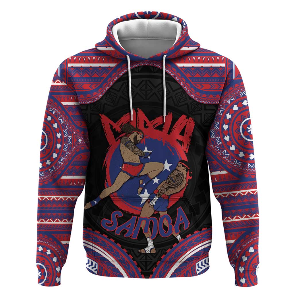 Personalised Samoa Mixed Martial Arts Hoodie Flying Knee Of Samoan - Polynesian Pride