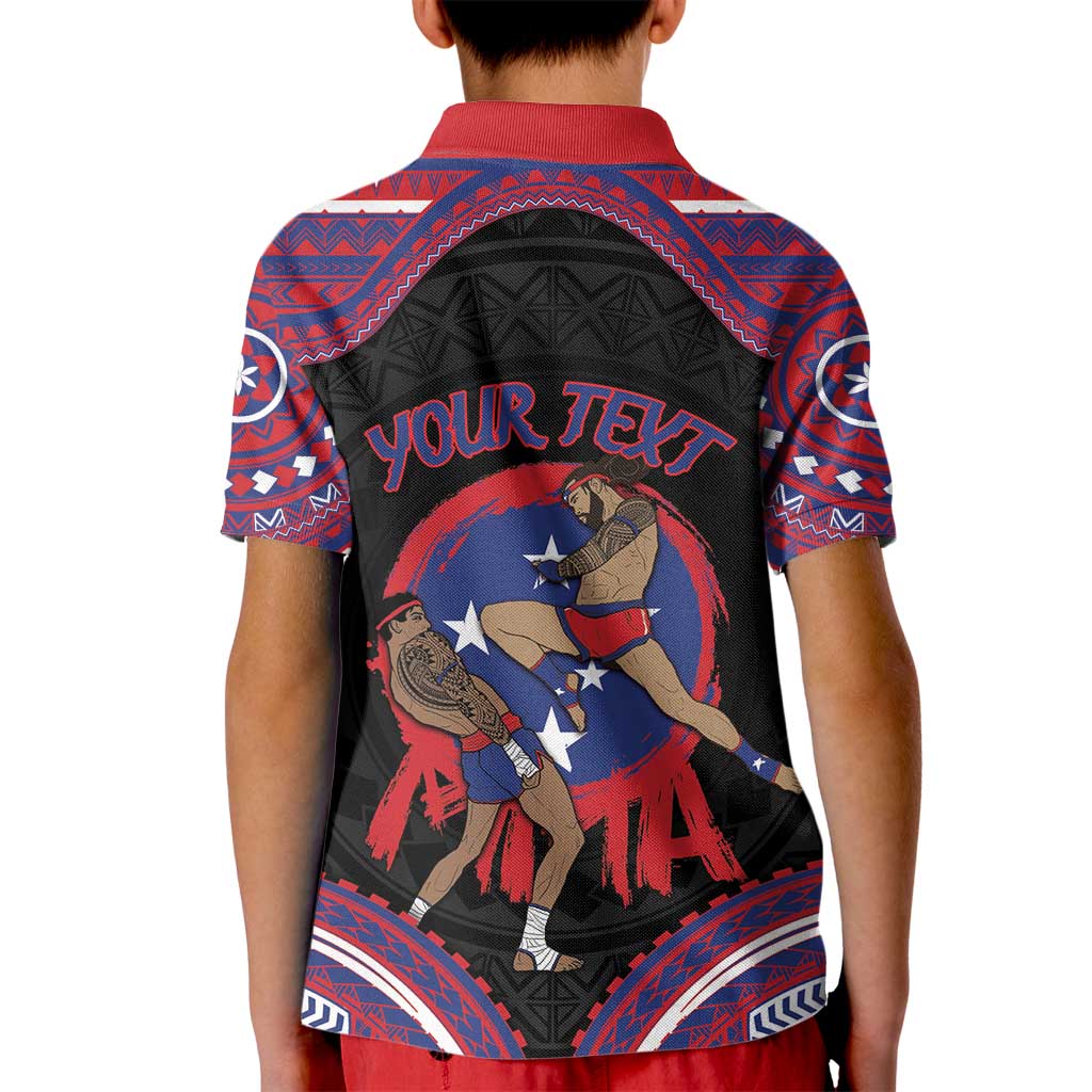 Personalised Samoa Mixed Martial Arts Kid Polo Shirt Flying Knee Of Samoan DT05 - Polynesian Pride