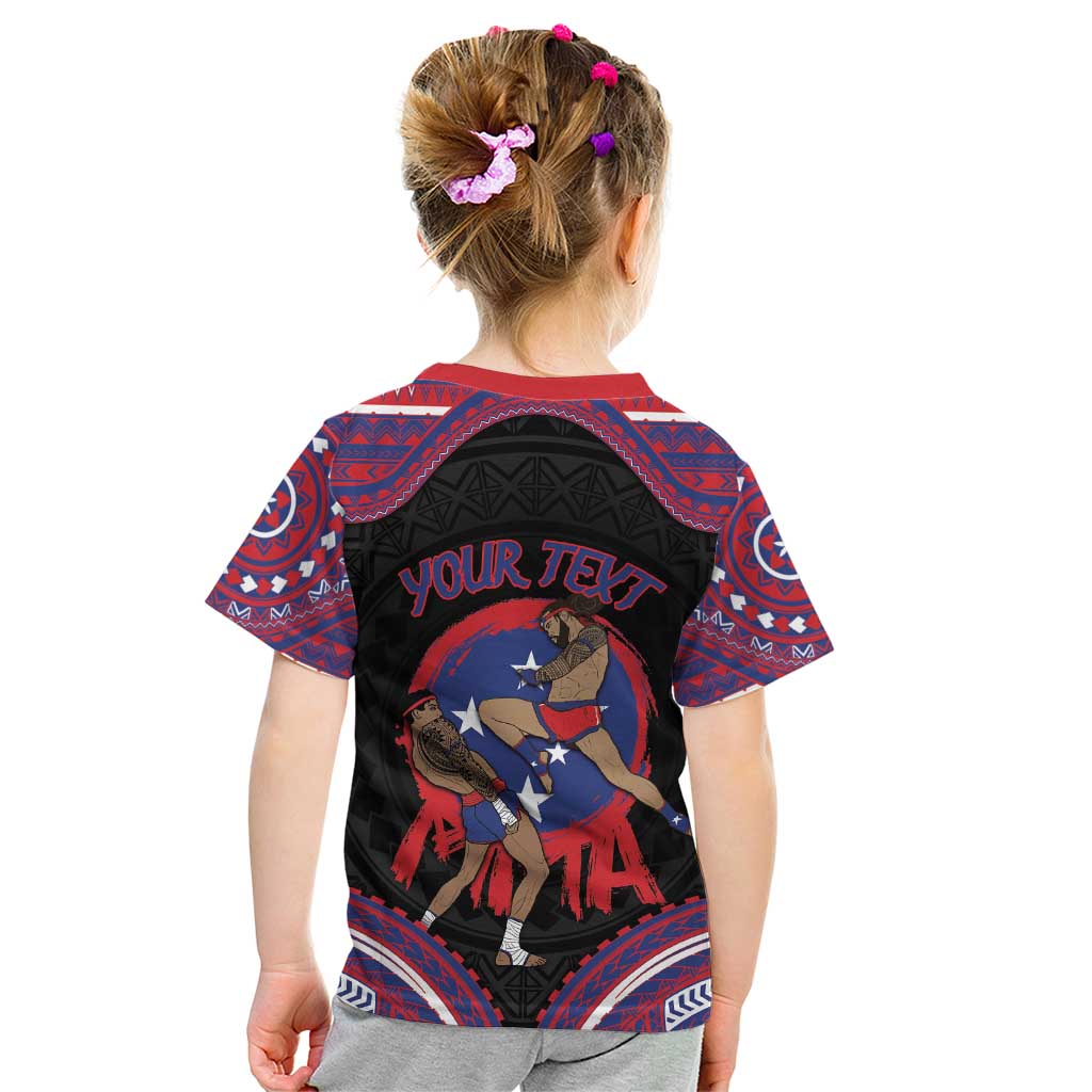 Personalised Samoa Mixed Martial Arts Kid T Shirt Flying Knee Of Samoan DT05 - Polynesian Pride