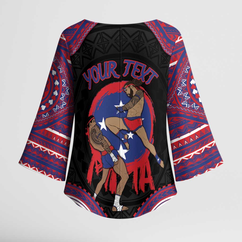 Personalised Samoa Mixed Martial Arts Kimono Sleeve Blouse Flying Knee Of Samoan DT05 - Polynesian Pride