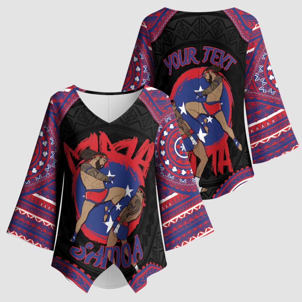 Personalised Samoa Mixed Martial Arts Kimono Sleeve Blouse Flying Knee Of Samoan DT05 - Polynesian Pride