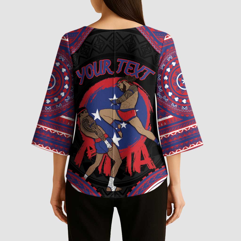 Personalised Samoa Mixed Martial Arts Kimono Sleeve Blouse Flying Knee Of Samoan DT05 - Polynesian Pride