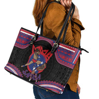 Samoa Mixed Martial Arts Leather Tote Bag Flying Knee Of Samoan - Polynesian Pride