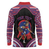Personalised Samoa Mixed Martial Arts Long Sleeve Polo Shirt Flying Knee Of Samoan DT05 - Polynesian Pride