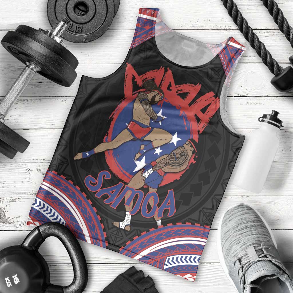 Personalised Samoa Mixed Martial Arts Men Tank Top Flying Knee Of Samoan - Polynesian Pride