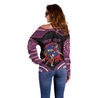 Personalised Samoa Mixed Martial Arts Off Shoulder Sweater Flying Knee Of Samoan - Polynesian Pride
