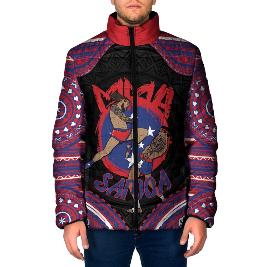 Personalised Samoa Mixed Martial Arts Padded Jacket Flying Knee Of Samoan DT05 Men Black - Polynesian Pride