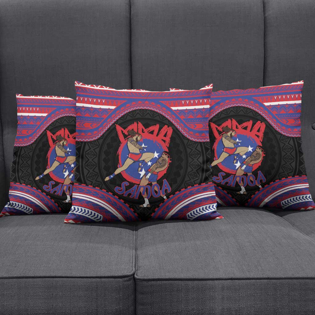 Samoa Mixed Martial Arts Pillow Cover Flying Knee Of Samoan - Polynesian Pride