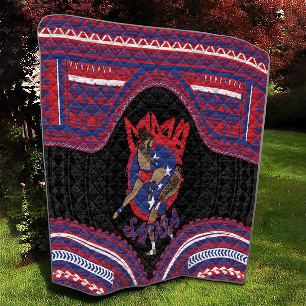 Samoa Mixed Martial Arts Quilt Flying Knee Of Samoan - Polynesian Pride