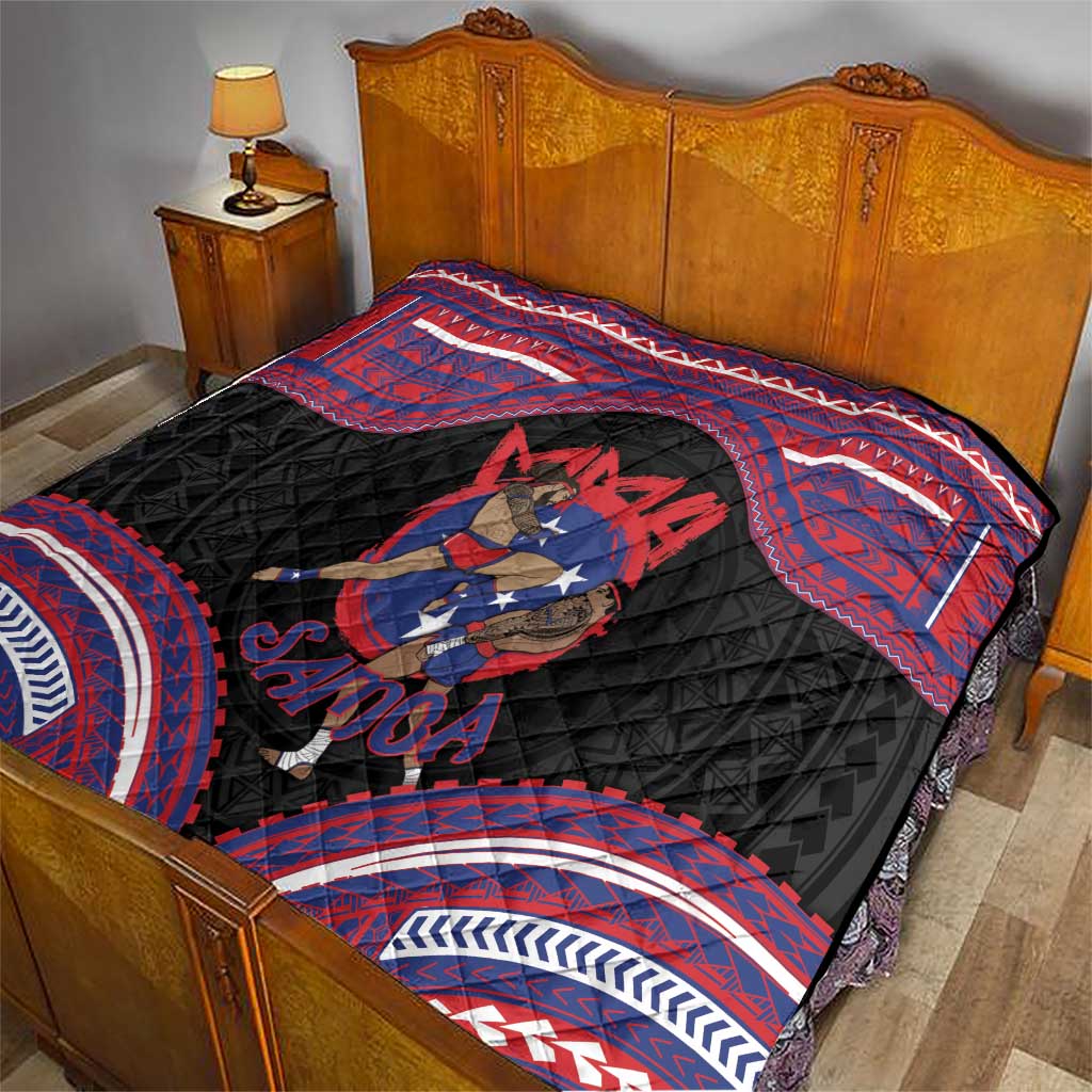 Samoa Mixed Martial Arts Quilt Flying Knee Of Samoan - Polynesian Pride