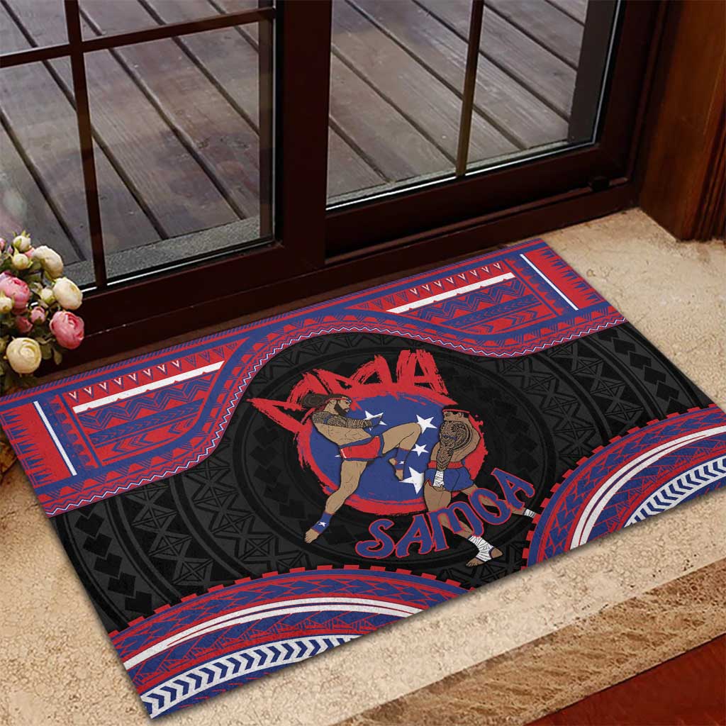 Samoa Mixed Martial Arts Rubber Doormat Flying Knee Of Samoan DT05 - Polynesian Pride