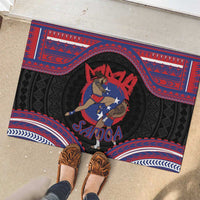 Samoa Mixed Martial Arts Rubber Doormat Flying Knee Of Samoan DT05 - Polynesian Pride