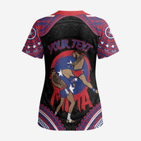 Personalised Samoa Mixed Martial Arts Scrub Top Flying Knee Of Samoan DT05 - Polynesian Pride