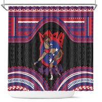 Samoa Mixed Martial Arts Shower Curtain Flying Knee Of Samoan DT05 Black - Polynesian Pride
