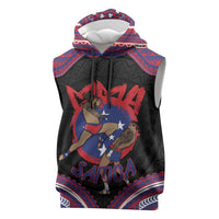 Personalised Samoa Mixed Martial Arts Sleeveless Hoodie Flying Knee Of Samoan DT05 Black - Polynesian Pride