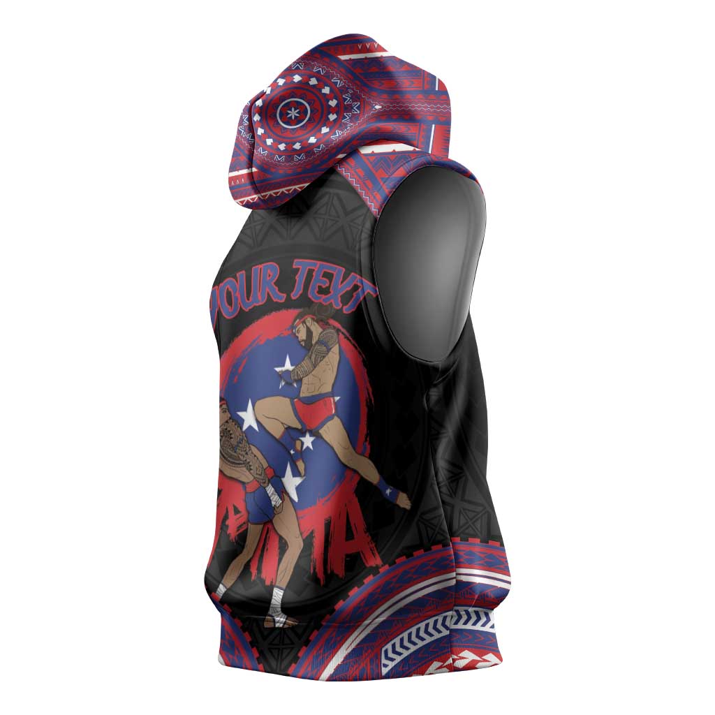 Personalised Samoa Mixed Martial Arts Sleeveless Hoodie Flying Knee Of Samoan DT05 - Polynesian Pride