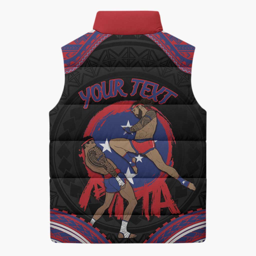 Personalised Samoa Mixed Martial Arts Sleeveless Puffer Jacket Flying Knee Of Samoan DT05 - Polynesian Pride