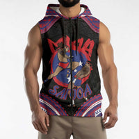 Personalised Samoa Mixed Martial Arts Sleeveless Zip Hoodie Flying Knee Of Samoan DT05 - Polynesian Pride