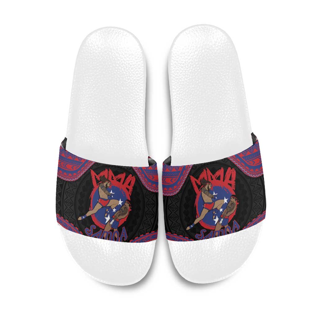 Samoa Mixed Martial Arts Slide Sandals Flying Knee Of Samoan - Polynesian Pride