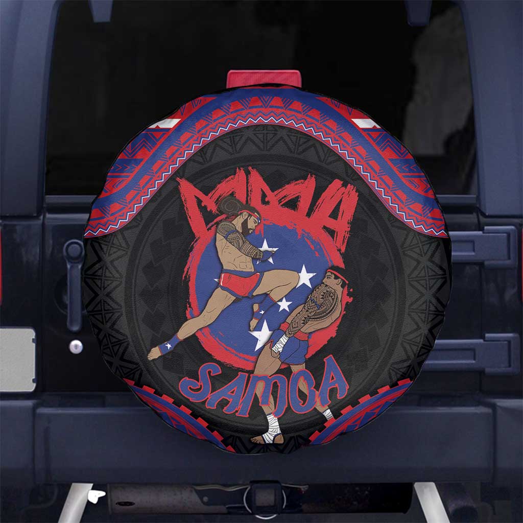 Samoa Mixed Martial Arts Spare Tire Cover Flying Knee Of Samoan - Polynesian Pride