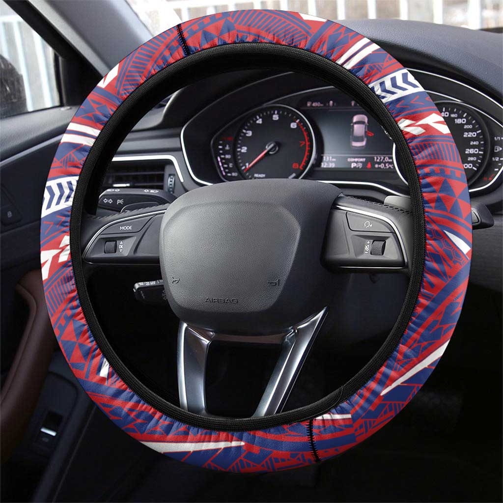 Samoa Mixed Martial Arts Steering Wheel Cover Flying Knee Of Samoan DT05 - Polynesian Pride