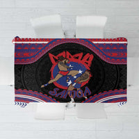 Samoa Mixed Martial Arts Tablecloth Flying Knee Of Samoan DT05 Black - Polynesian Pride