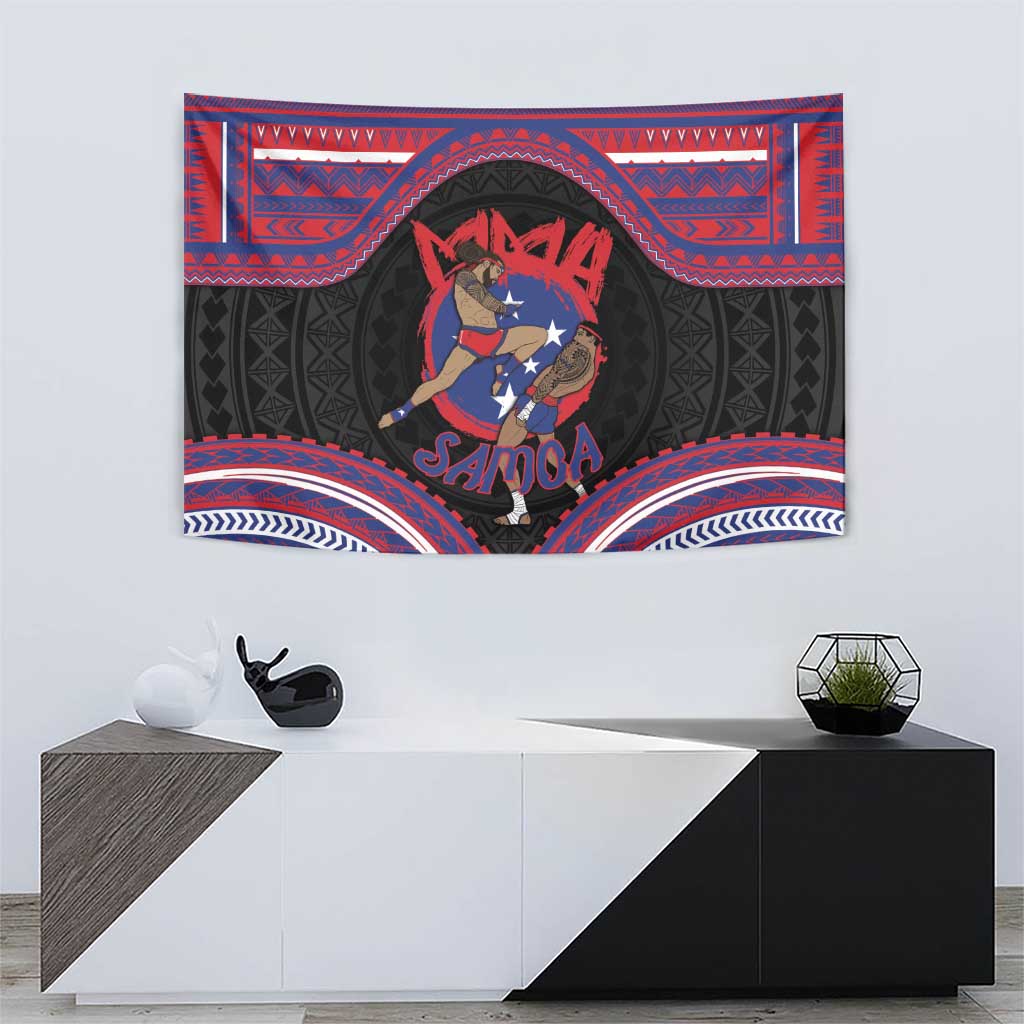 Samoa Mixed Martial Arts Tapestry Flying Knee Of Samoan DT05 - Polynesian Pride