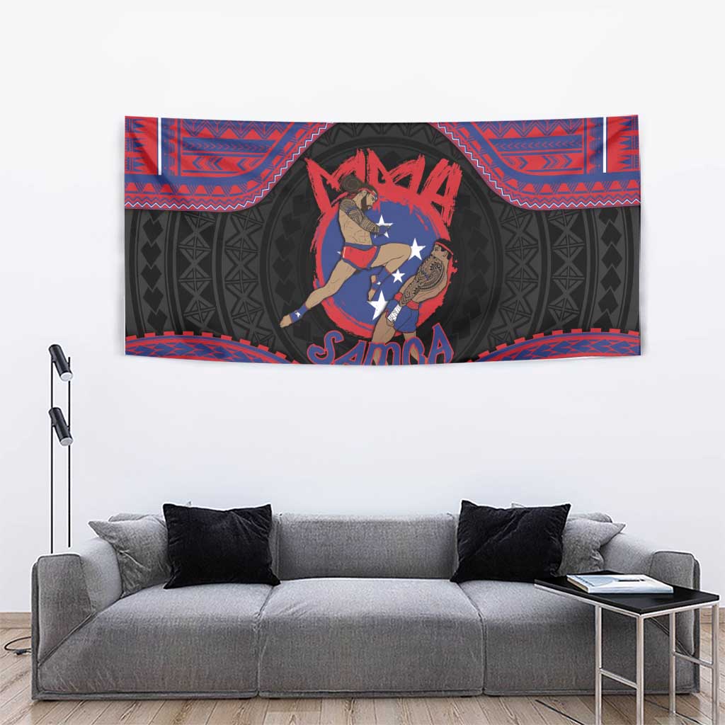 Samoa Mixed Martial Arts Tapestry Flying Knee Of Samoan DT05 - Polynesian Pride