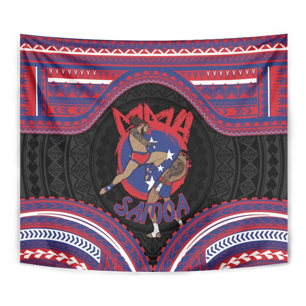 Samoa Mixed Martial Arts Tapestry Flying Knee Of Samoan DT05 - Polynesian Pride