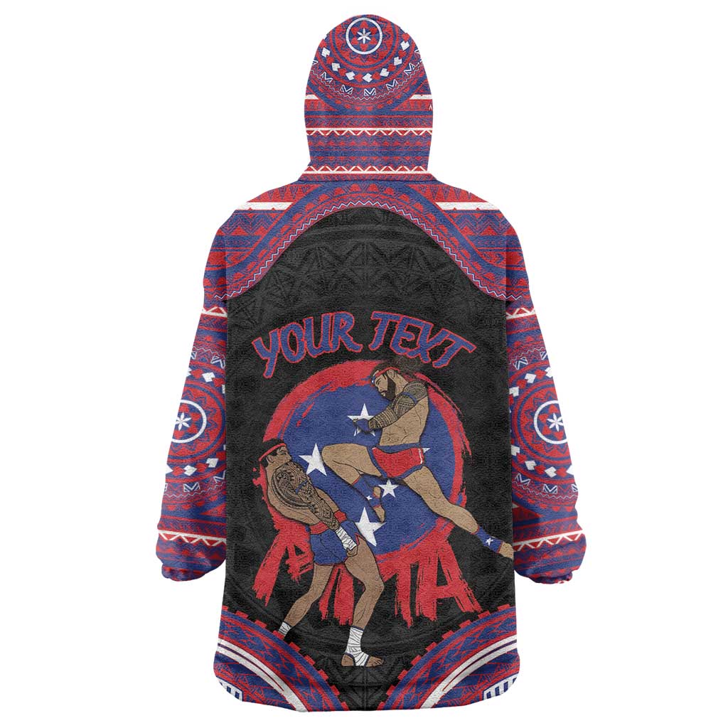 Personalised Samoa Mixed Martial Arts Wearable Blanket Hoodie Flying Knee Of Samoan DT05 - Polynesian Pride
