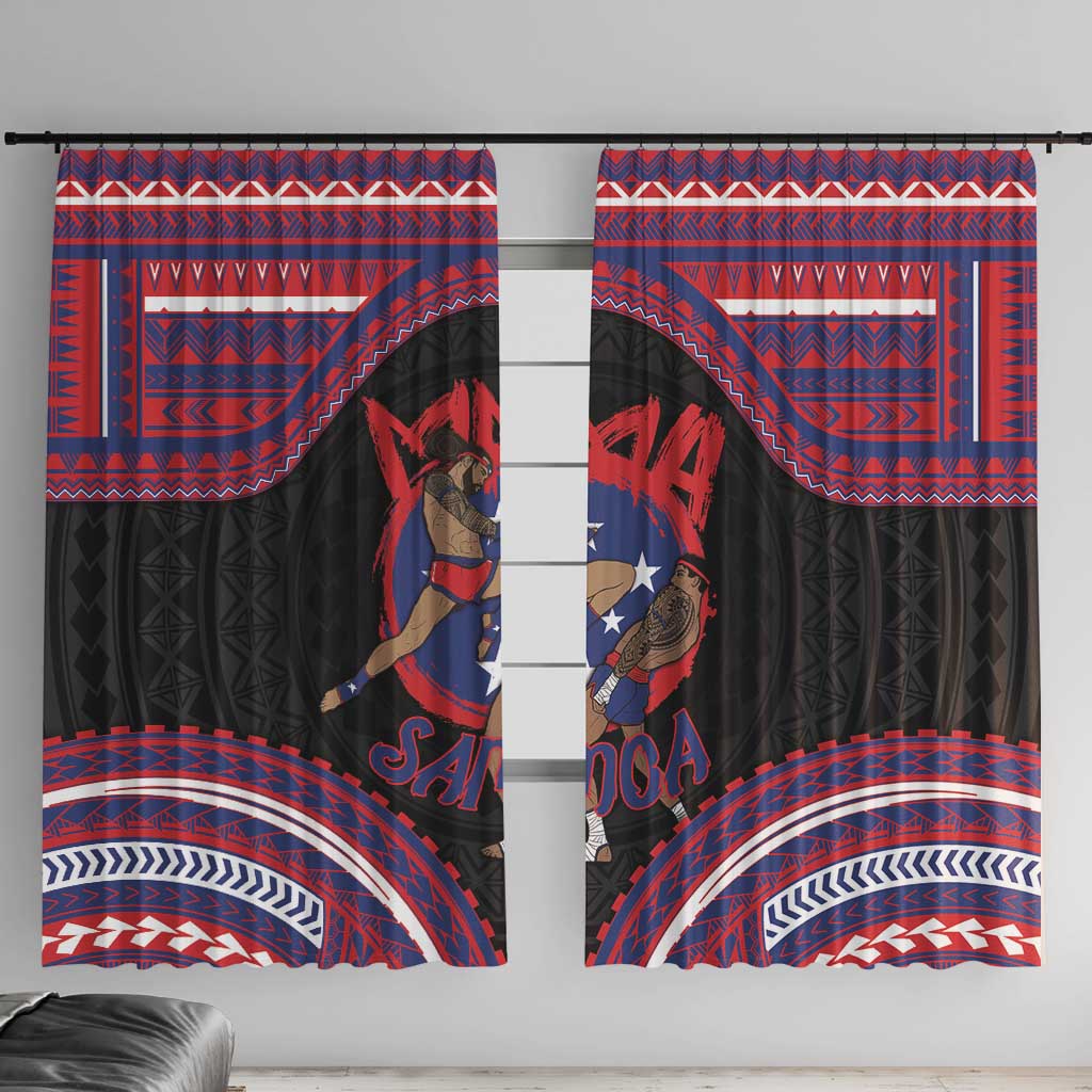 Samoa Mixed Martial Arts Window Curtain Flying Knee Of Samoan - Polynesian Pride