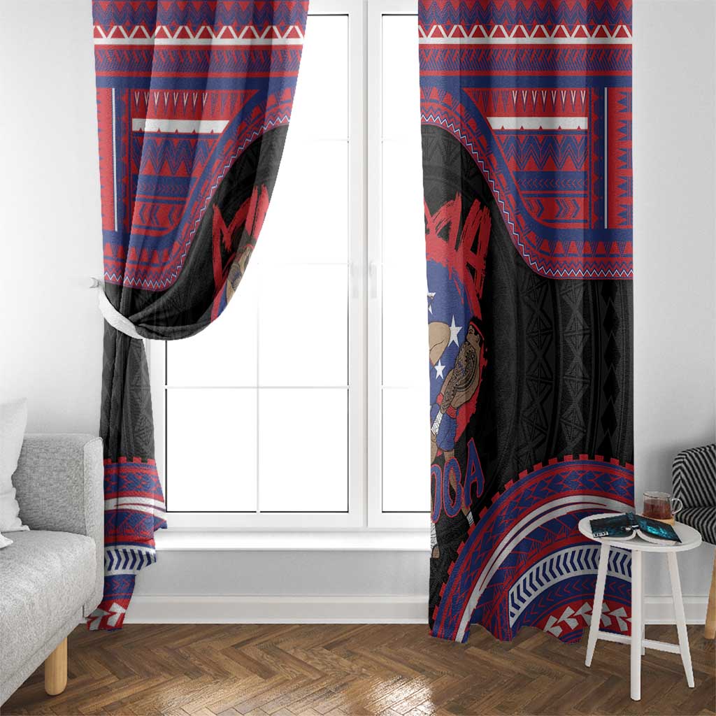 Samoa Mixed Martial Arts Window Curtain Flying Knee Of Samoan - Polynesian Pride