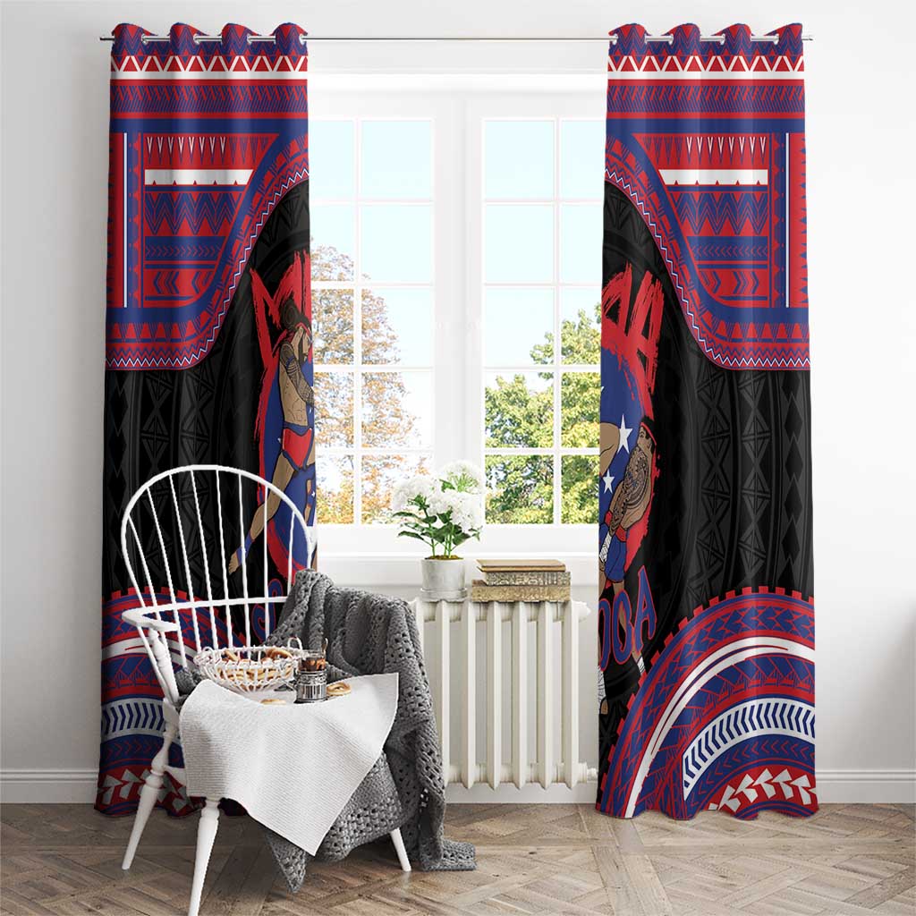 Samoa Mixed Martial Arts Window Curtain Flying Knee Of Samoan - Polynesian Pride